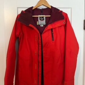 Burton Women's Red and Burgundy Ski Jacket